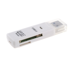 USB 3.0 кардрідер для SD та microSD white
