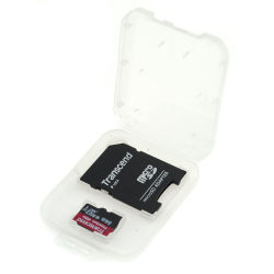 Storage case for MicroSD memory card and SD-adapter