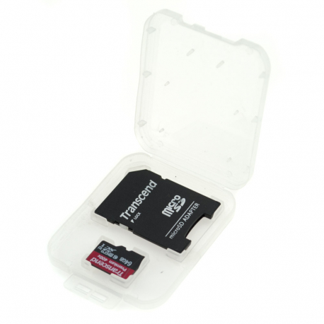 Case for microSD memory card and SD-adapter close-up