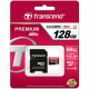 Карта памяти, TRANSCEND, PremiumX400, microSDXC 128GB, Class 10, UHS-I, microSD adapter, FULL HD, блистер, упаковка