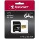 Memory card, TRANSCEND 500S, microSDHC 64GB, UHS-I U3, microSD adapter, blister, packaging