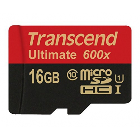 Memory card, TRANSCEND Ultimate, 600x microSDHC, 16GB