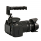 Dual Cold Shoe Mount Hand Grip for Camera,  with a camera