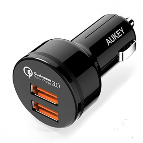 Автомобільний зарядний пристрій AUKEY Quick Charge 3.0 на 2 USB порта 36W