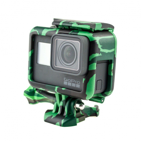 Camouflage protective frame for GoPro HERO7, HERO6 and HERO5 Black green