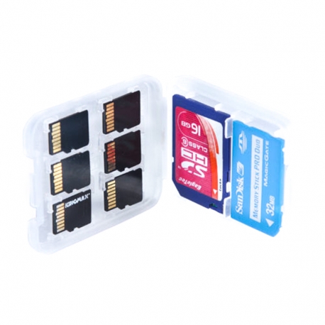 Кейс на 6 карт памяти MicroSD и SD-адаптера (в наполненом виде)