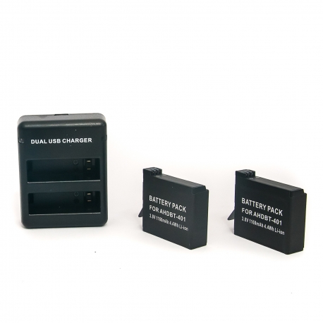 Комплект 2 батареї + зарядний пристрій для GoPro HERO4 (набір)
