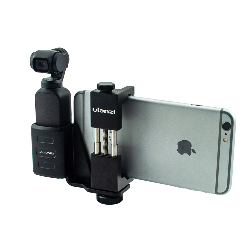 Держатель телефона с DJI Osmo Pocket Ulanzi металлический (установлен стабилизатор и смартфон) 3