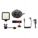 Microphone and light with anchor for the phone's stabilizer (kit)