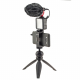 Holder-tripod with microphone and light for smartphone (main view)