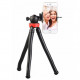 FLEXIBLE RUBBERIZED TRIPOD FOR CAMERAS AND PHONES WITH REMOVABLE BALLHEAD, tilting hinge head