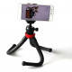 FLEXIBLE RUBBERIZED TRIPOD FOR CAMERAS AND PHONES WITH REMOVABLE BALLHEAD, with smartphone