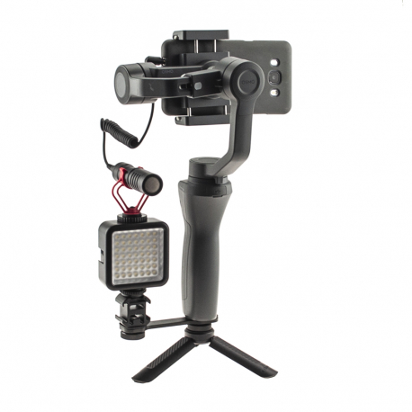 DJI OSMO Mobile 2  with microphone and light mount (main view)