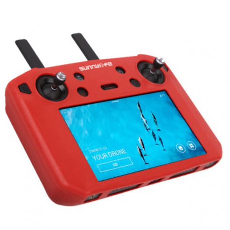 Sunnylife Protective Silicone Case for DJI Smart Controller, red on the remote