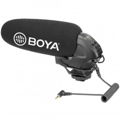 Суперкардиодный конденсаторный микрофон-пушка BOYA BY-BM3031 с регулятором мощности звука
