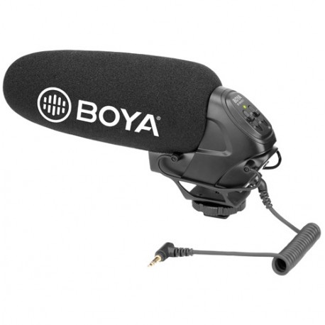 Суперкардіодний конденсаторний мікрофон-гармата BOYA BY-BM3031 з регулятором потужності звуку
