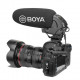 Суперкардиодный конденсаторный микрофон-пушка BOYA BY-BM3031 с регулятором мощности звука, с камерой