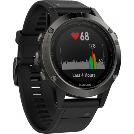 Garmin fenix 5 Multi-Sport Training GPS Watch (Slate Gray, Black Band), main view