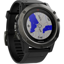 Garmin fenix 5X Sapphire Edition Multi-Sport Training GPS Watch (Slate Gray, Black Band)