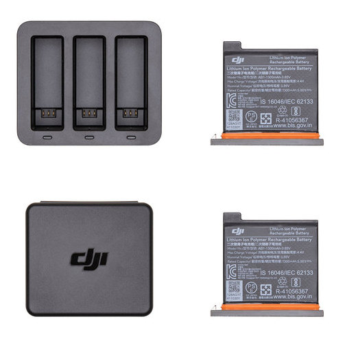 Интеллектуальный зарядный хаб с двумя батарями DJI OSMO Action Charging Kit, комплектация