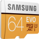 Memory card SAMSUNG EVO microSDXC 64GB UHS-I U3, close-up