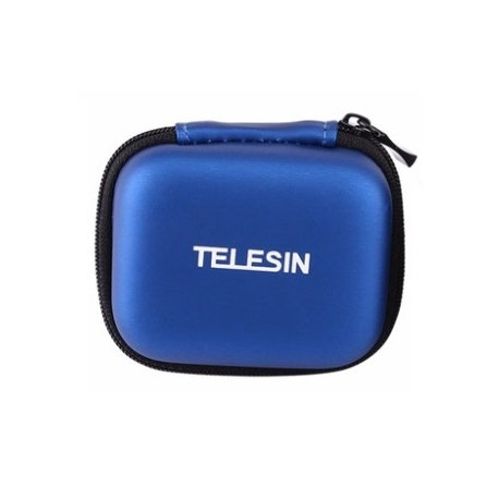 Telesin Mini storage case for GoPro without housing (XXS), front view blue