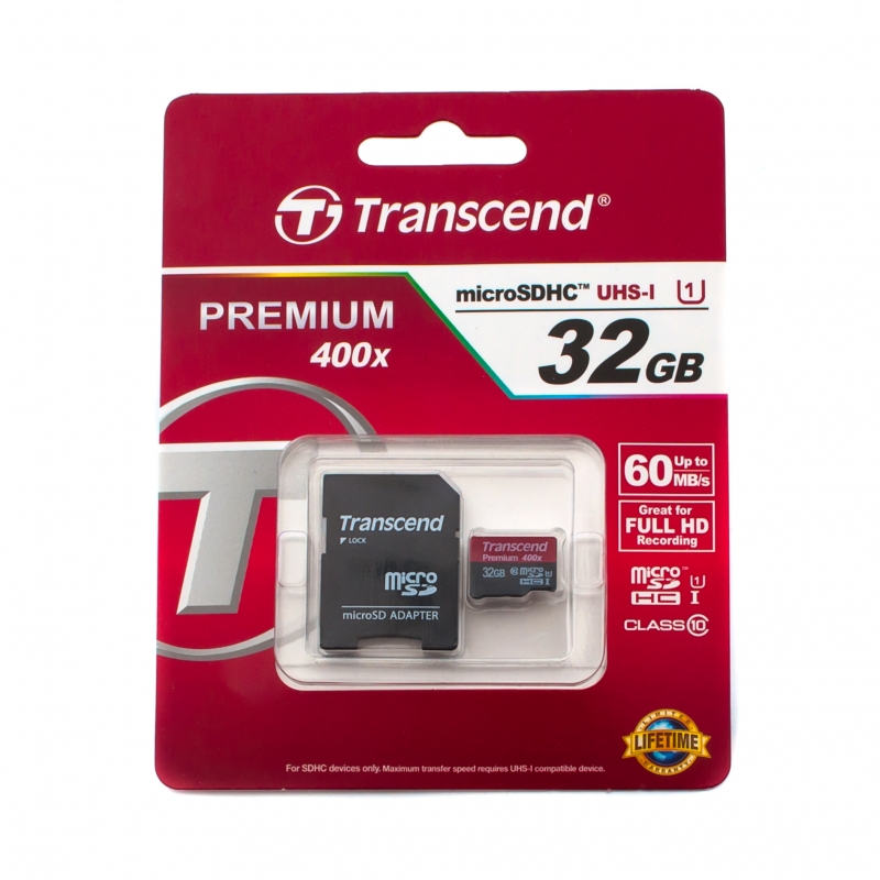 Transcend 32GB Premium microSDHC UHS-I Memory Card TS32GUSDU1