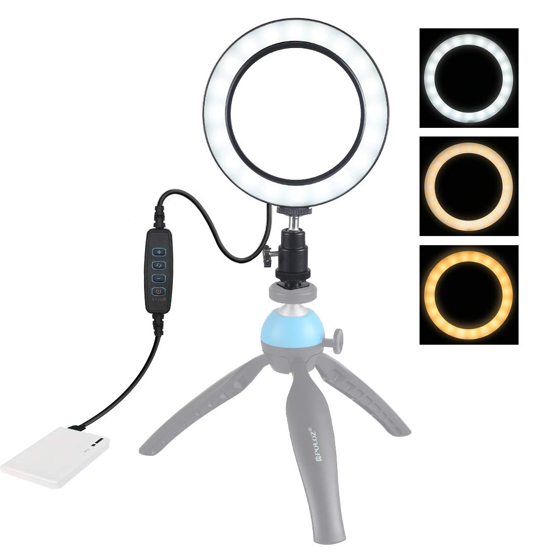 Кільцева USB LED лампа Puluz з шарнірною головкою, загальний план