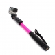Кольорова селфі палка для GoPro 123см (рожева з камерою)