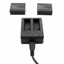 2 batteries USB charger for SJCam SJ4000 SJ5000 X1000