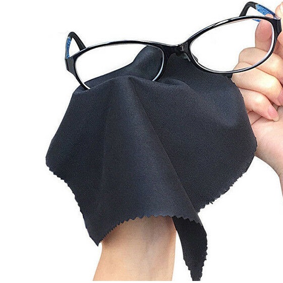 Napkin for lens and display, with glasses