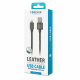 Forever iPhone Lightning 8-pin leather black Cable, packaged