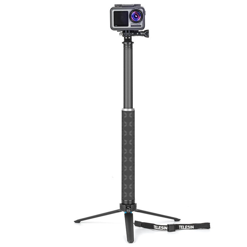 Карбоновий монопод з триногою Telesin 0.9 м для GoPro