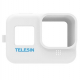 Силиконовый чехол Telesin с ремешком для GoPro HERO8 Black, белый фронтальный вид