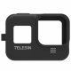 Силиконовый чехол Telesin с ремешком для GoPro HERO8 Black, черный фронтальный вид