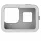 Силиконовый чехол Telesin с ремешком для GoPro HERO8 Black, серый вид сзади