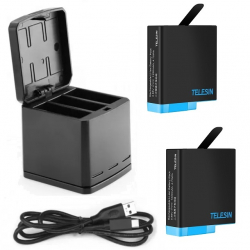 TELESIN kit - 2 batteries for GoPro HERO8 Black + charging box