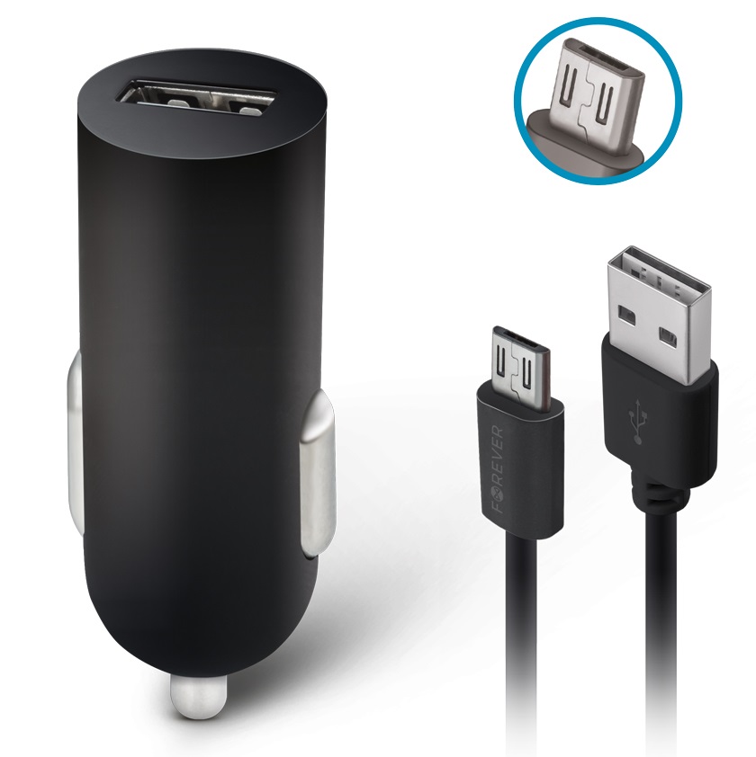 Автомобільний зарядний пристрій Forever 2A M02 + кабель micro-USB