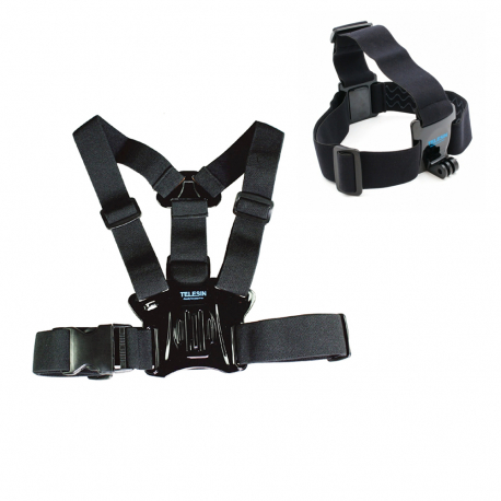 Telesin chest and head mounts for GoPro main view