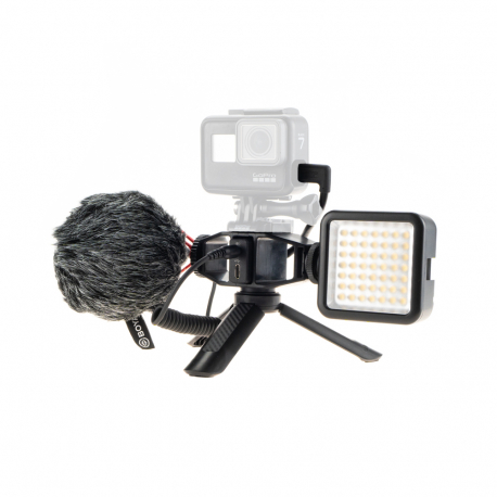 Set of video blogger with microphone and light for GoPro HERO7, HERO6, HERO5 Black (Main view)