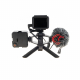 Set of video blogger with microphone and light for GoPro HERO7, HERO6, HERO5 Black (Back view)