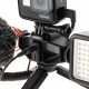 Set of video blogger with microphone and light for GoPro HERO7, HERO6, HERO5 Black (Close front view)