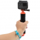 Telesin Hollow floaty hand grip for GoPro, orange with a camera