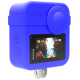 Силиконовый чехол Telesin для GoPro MAX с защитой линз, голубой с камерой и защитой линз