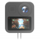 Силиконовый чехол Telesin для GoPro MAX с защитой линз, черный с камерой