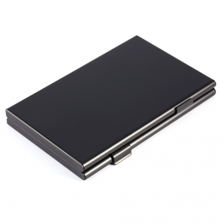 Aluminum case for 6 SD cards, black