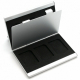 Aluminum case for 6 SD cards, close-up