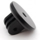 Aluminum tripod adapter for GoPro, black bottom view