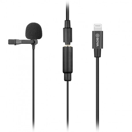 BOYA BY-M2 Omni Directional Lavalier Microphone with Lightning adapter for Apple devices, main view
