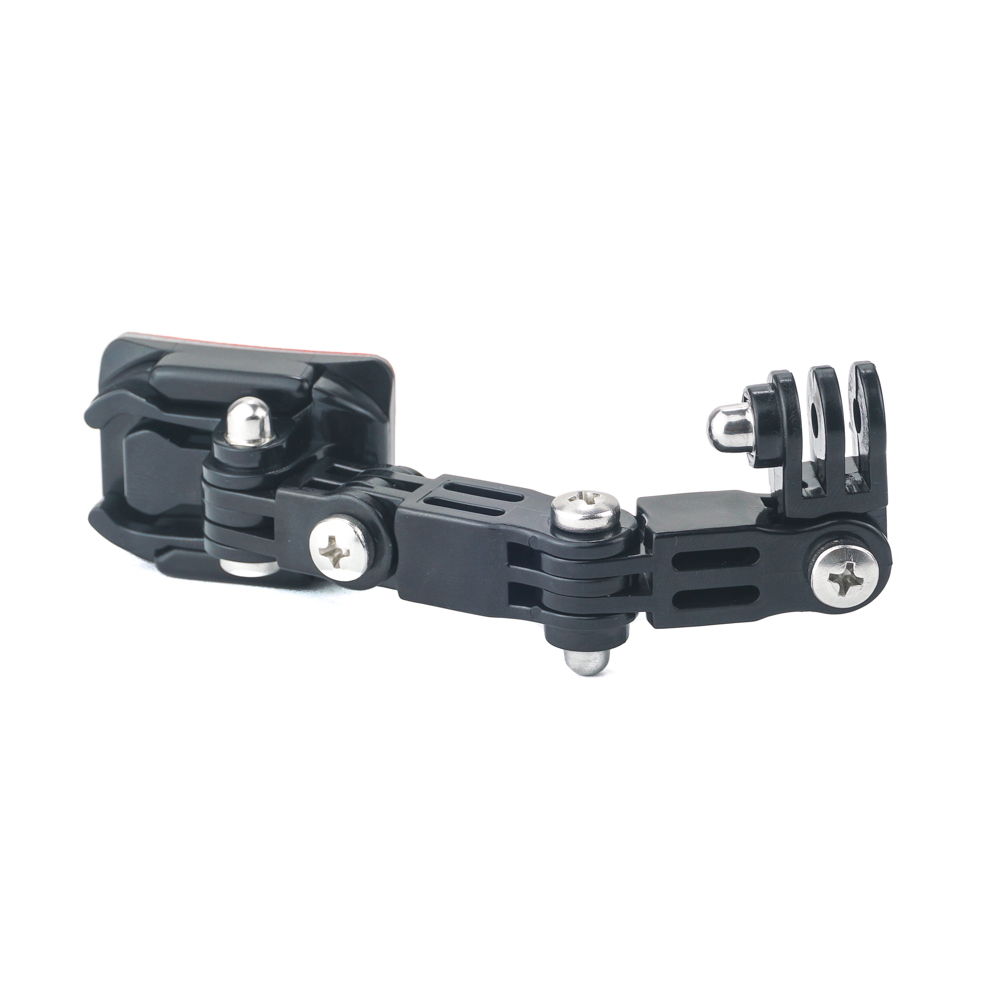 The mount for the GoPro on the front helmet adjusts the main photo